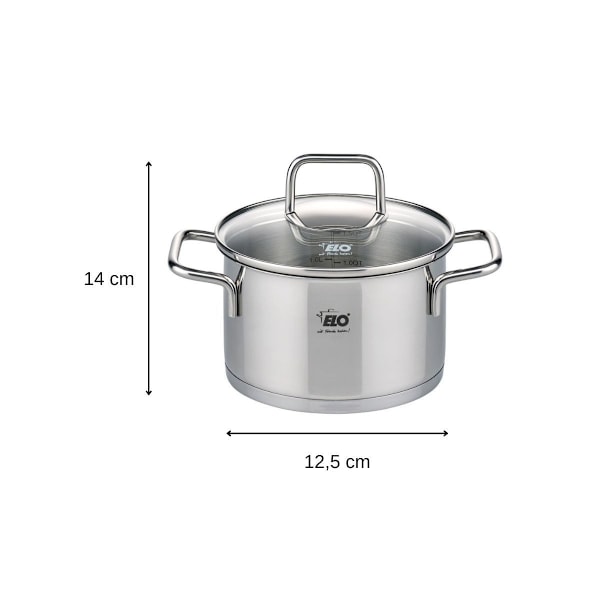 Faitout i rostfritt stål 12 cm 0,6 liter Elo Citrin Grå