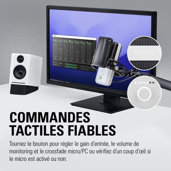 Mikrofon med USB-kondensator - Elgato - Wave:3 - Vit - Streaming - Podcast - Gaming Vit