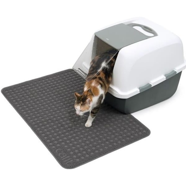 CAT IT kattlådasmatta - stor - 90 x 60 cm (35,5 x 23,5 tum) - för katter Grå