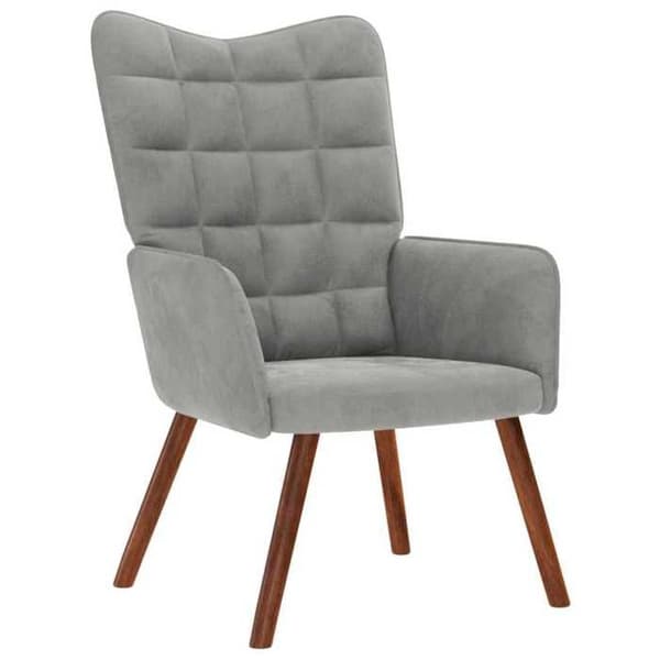 vidaXL Relaxstol Ljusgrå Sammet 4016810