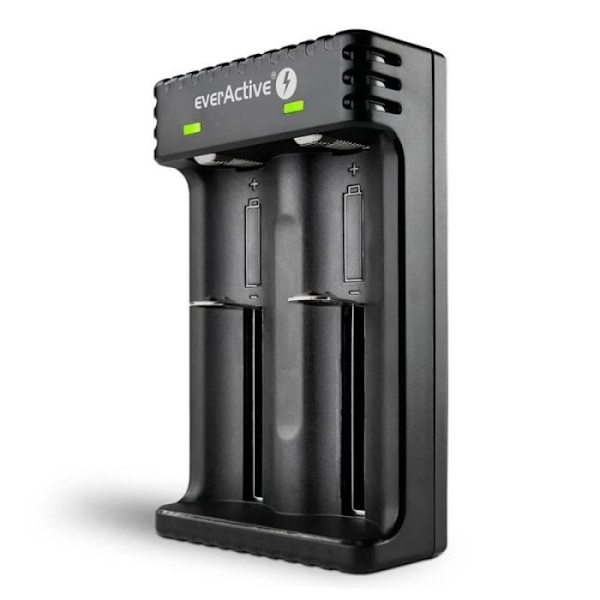 everActive Charger 2 Li-ION 18650 Professional Fast Micro USB Batteries modell LC-200 Black - 5903205771742 Svart