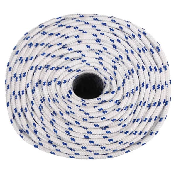 152294 vidaXL Båtrep Vit 10 mm 25 m Polypropen Vit