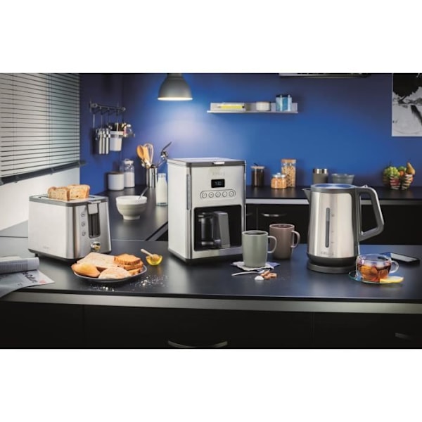 KRUPS Sladdlös vattenkokare i rostfritt stål, 2400 W, Kapacitet 1,7 L, Assisterad locköppning Control Line BW442D10