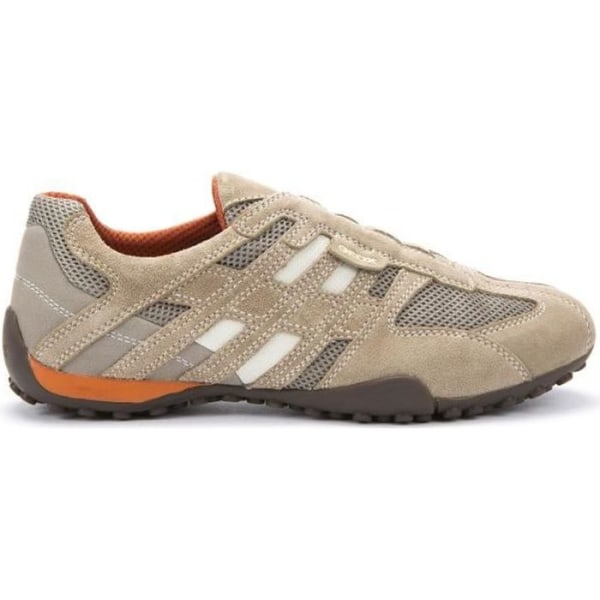 Geox U Snake L Sneaker - GEOX - Mörkgrå/Off White - Nubuck - Exceptionell komfort Beige och mörkorange 41