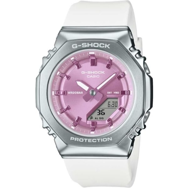 Klocka - CASIO - GM-S2110-7A6ER - Vit plast - Vattentät 20 Atm - Dubbel display Vit