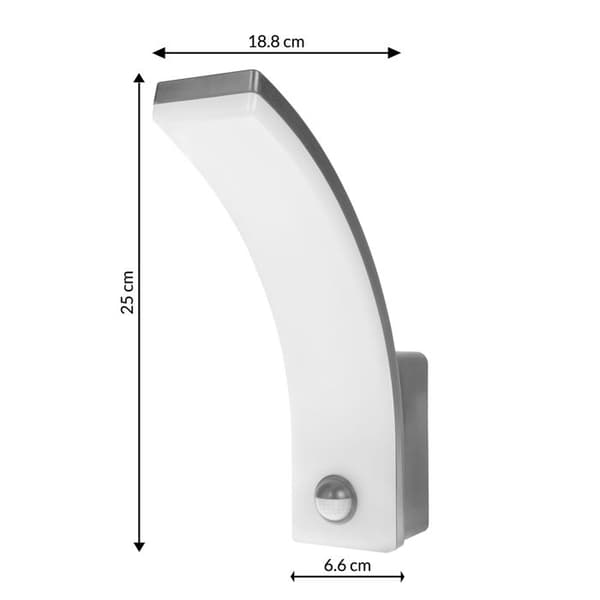 LED-lampa - Maclean - MCE512 GR - 20W - 2000lm - Rörelsedetektor IP65 grå vit