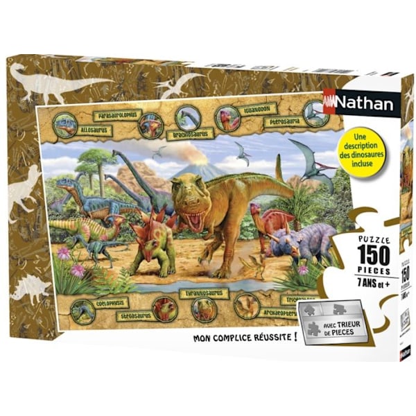150 p pussel - Dinosauriearter - NATHAN - Blandat - Djur - Från 6 år