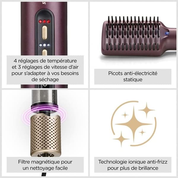 Brosse coiffante Babyliss Air Power Smooth AS6400E Violett