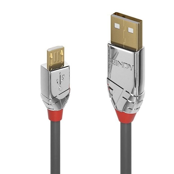 Lindy 36653, 3 m, USB A, Micro-USB B, 2.0, 480 Mbit-s, Grå