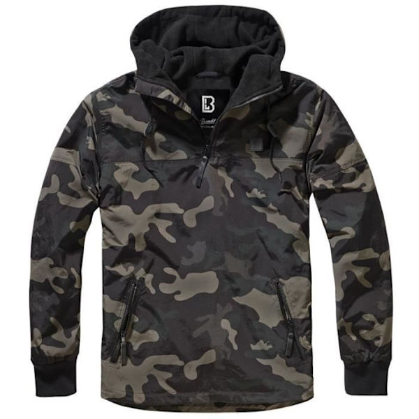Brandit Windbreaker Luke vindjacka för män - darkcamo - fleece och vattenavvisande foder mörk camo XL
