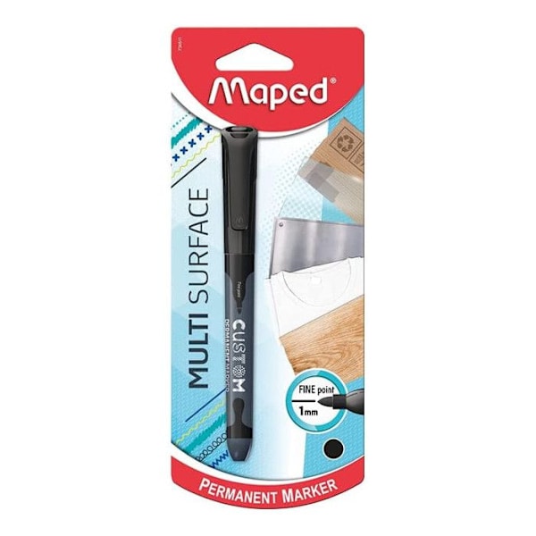 Markör - Outplånlig - Permanent - Svart - Fin spets 1mm - Maped Custom Svart