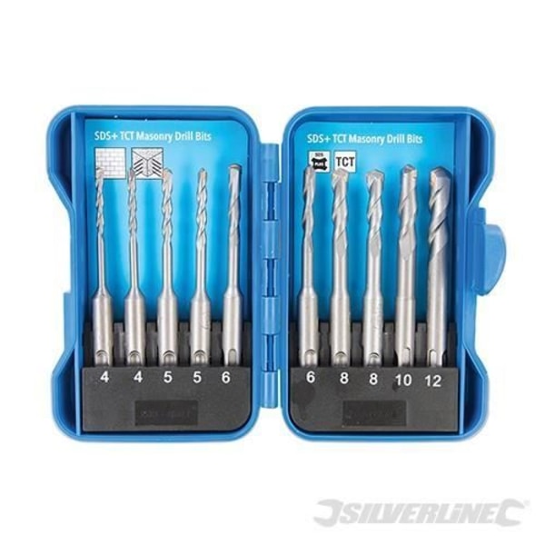 10 delar SDS Plus Masonry TCT borrset set 10 delar borr set, 4 - 12 mm