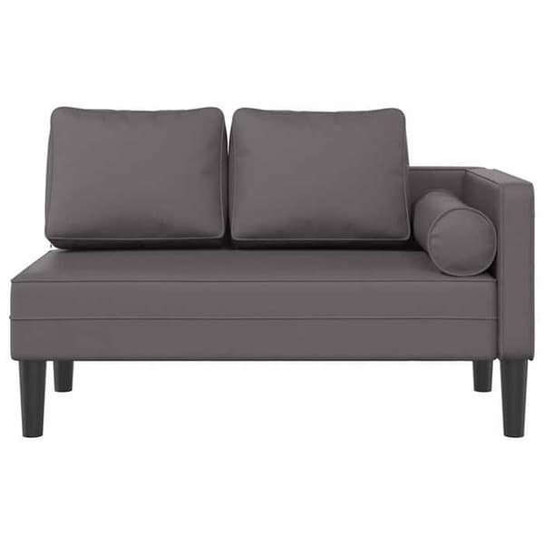 vidaXL Chaise longue med gråa kuddar i konstläder 4007567