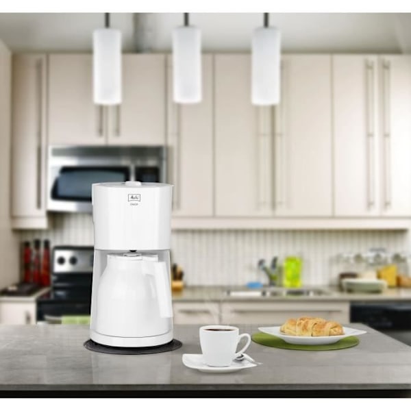 MELITTA Enjoy II Therm filter kaffebryggare - Vit - 12 koppar - 1000W