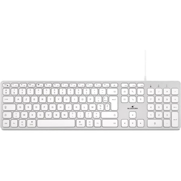 Kabelanslutet tangentbord - BLUESTORK - KB Mac - Mac-kompatibelt - Vit