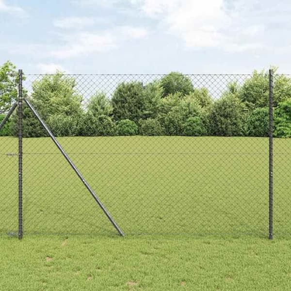 vidaXL Grå metallnätstängsel 42004813