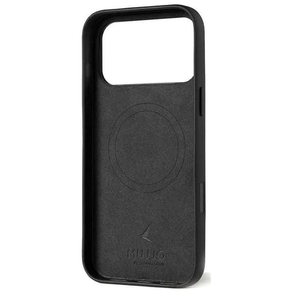 Smartphonefodral - MUJJO - iPhone 17 Pro Max - Fullnarvsläder - Mikrofiberfoder - MagSafe-kompatibel Svart
