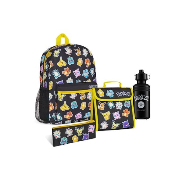 Ryggsäck - POKEMON - Set med 4 - Svart - Pojke - Skolmaterial Svart, Flerfärgad