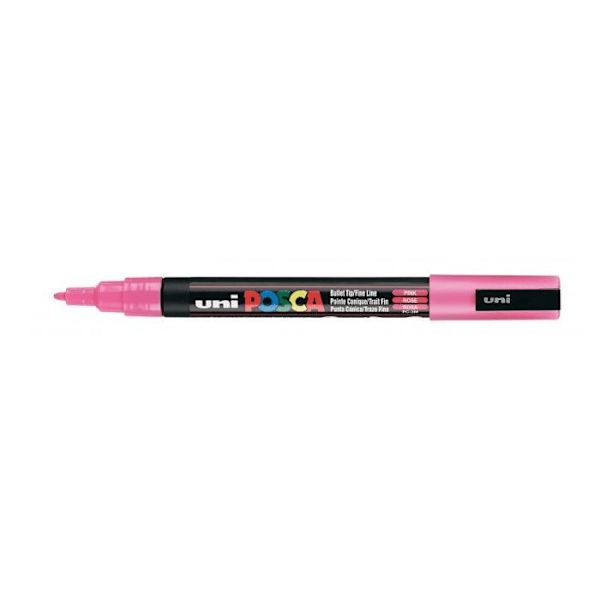 POSCA Marker - Fin konisk spets - Rosa - Opak vattenbaserad färg Rosa