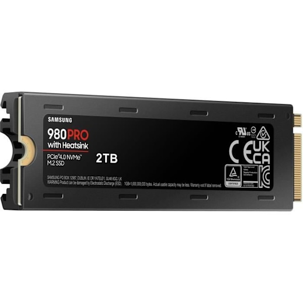 SAMSUNG Intern SSD - 980 PRO med kylfläns - 2 TB - NVMe - PS5-kompatibel (MZ-V8P2T0CW)