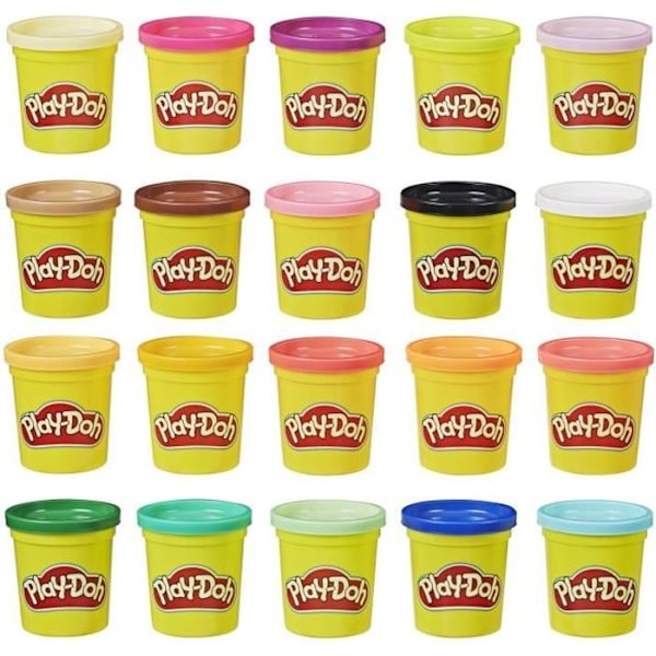 PLAY-DOH 20 Pots Modeling Clay, Super Colors, 84 g vardera Flerfärgad