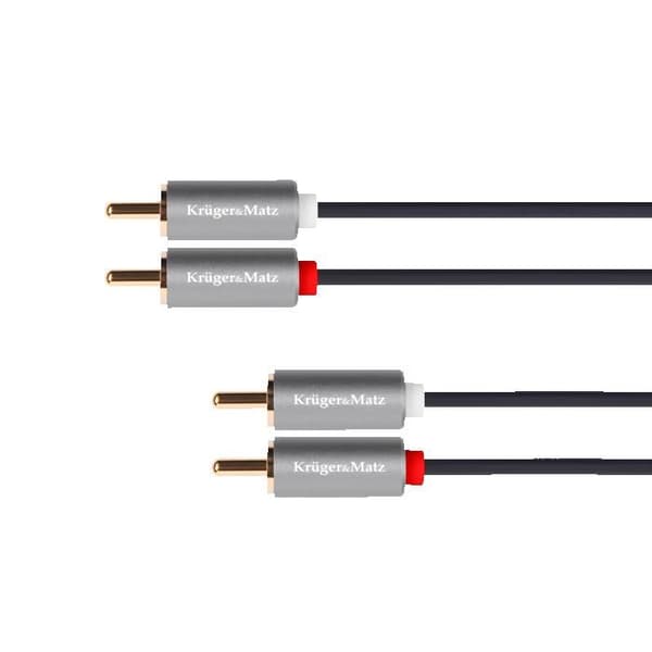 Ljudkabel Stereo 2RCA - 2RCA Kruger&Matz Basic | 5m | Hög Kvalitet & Lång Räckvidd