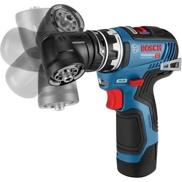 Bosch Professional GSR 12V-35 FC borrskruvmejsel + 2 3,0 Ah 12V batterier + GAL 12V-40 laddare - Vridmoment 35Nm - 06019H3008