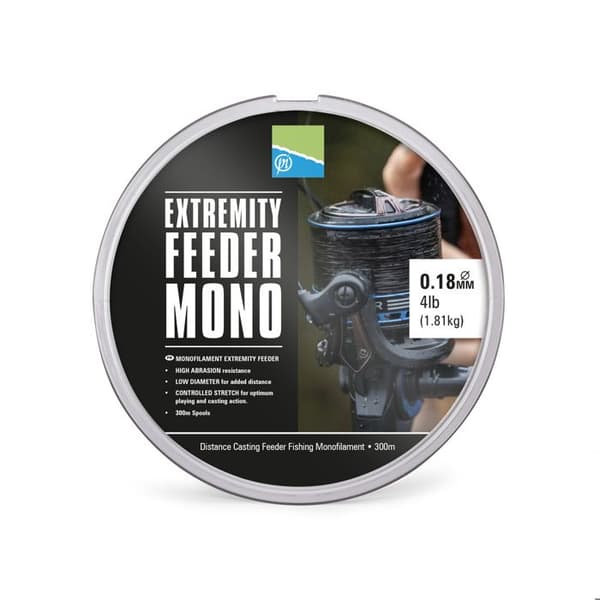 Nylonfoder Preston Extremity Mono - svart/vit - Svart - 0,23 mm svart vit
