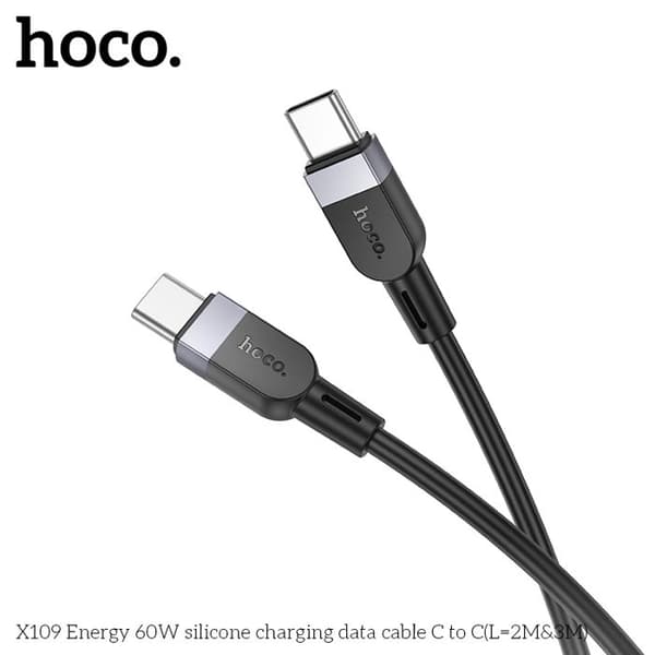 2 silikonkablar 60W C till C längd 2m hoco
