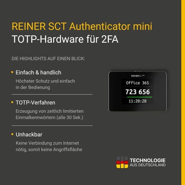 Authenticator Mini - REINER SCT - TOTP-generator - USB-C - 2FA-säkerhet