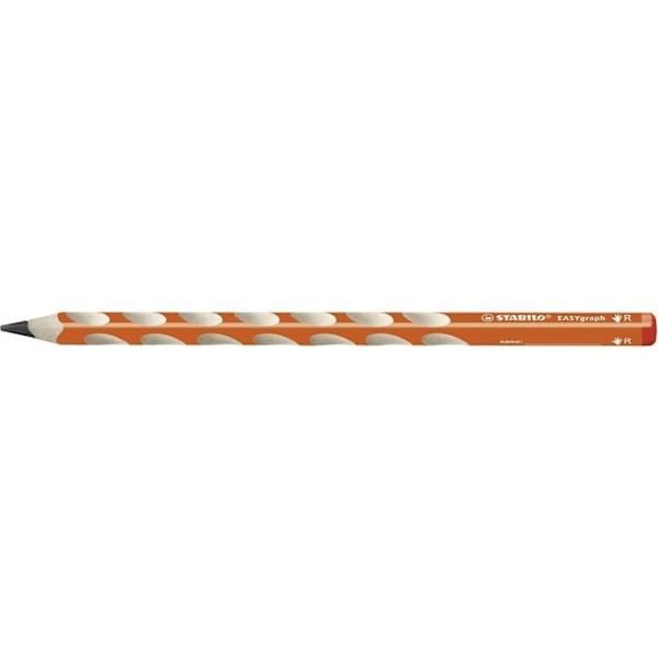 STABILO EASYgraph - Set med 12 HB ergonomiska grafitpennor (orange) - Högerhänt - 322/03-HB