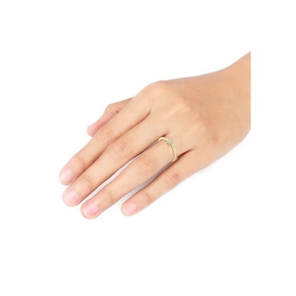 Diamore dam 9k (375) gult guld - guld rund diamant - 0606942917 56