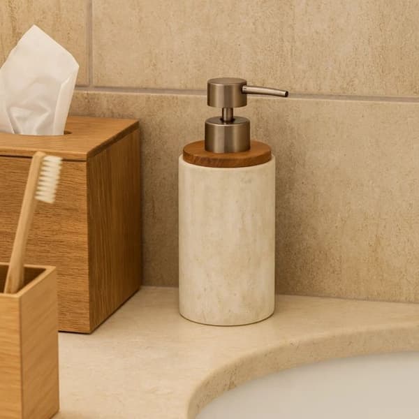"Tvåldispenser "Côme" travertineffekt" beige