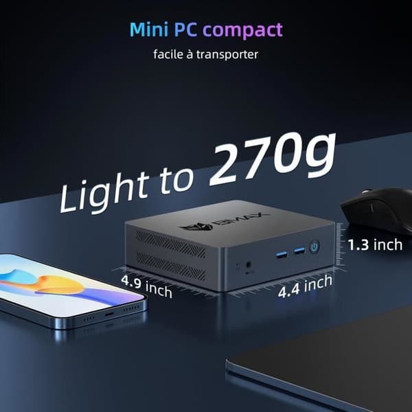 Mini PC - BMAX - B3 Pro - Intel Celeron N5095 - 8 GB RAM - 256 GB SSD