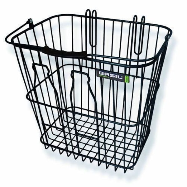 Basil BAS11160 bakre cykelkorg svart - ståltråd - dubbla krokar Svart