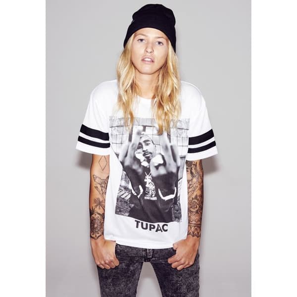 T-shirt dam Mister Tee 2pac Stripe - vit Vit S