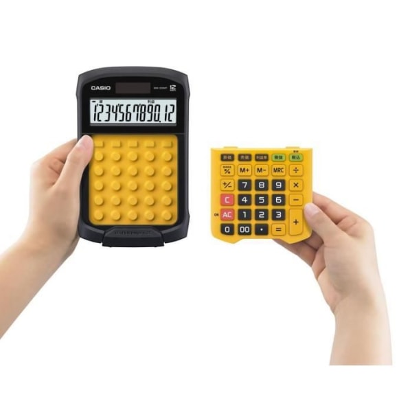 Skrivbordsräknare - CASIO - WM320MT - Orange - Avtagbart tangentbord - Sol- och batterienergi Svart, Gul