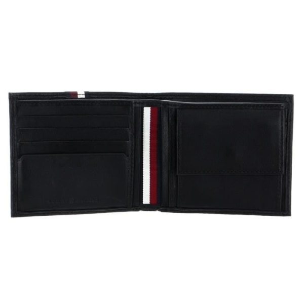 TOMMY HILFIGER TH Premium läder Billfold-plånbok Svart [225831] - myntväska