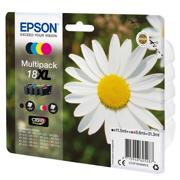 EPSON 18XL Multipack bläckpatron - Paket med 4 - XL - Svart, Gul, Cyan, Magenta