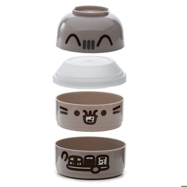 Bento Matlåda - Pusheen - Rund - 13cm - Utan BPA - Ej mikrovågsugnssäker brun svart