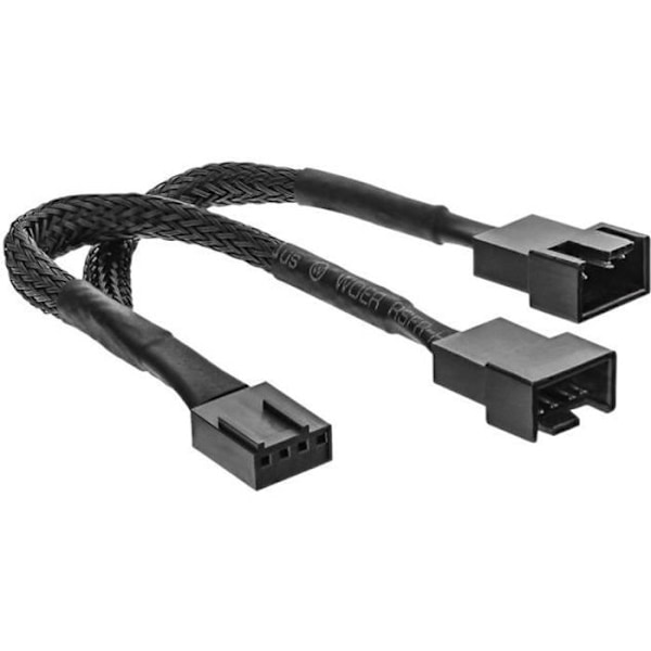 InLine Y-kabel 4-polig PWM-fläktströmfördelare (M) för 2 x 4-polig PWM (F) 15 cm svart