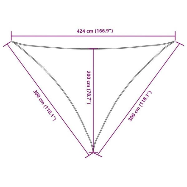 vidaXL Solskyddsduk Oxford triangulär 3x3x4,24 m gul 135612