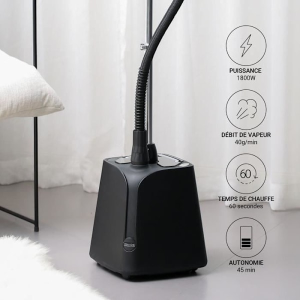 STEAMONE vertikal ångbåt - H18B - 1800 W - 40g/min - 1,8L Skinande svart