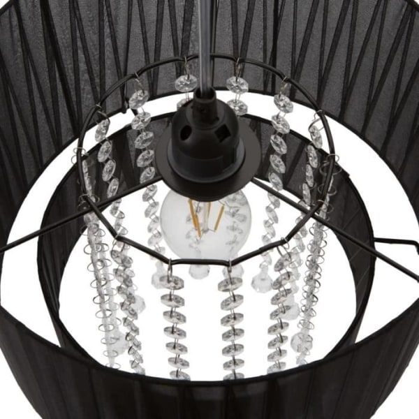 RANEX Chandelier - pendelljus Chandelier Amy E27 60W svart och transparent