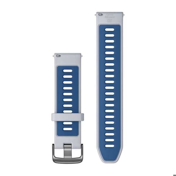 Klockarmband i silikon - GARMIN - Snabbkoppling - Justerbart - Snabbfrigöring - Vit/Grå/Silver vit/grå/silver