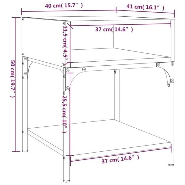 vidaXL Sängbord 2 st Ek Brun 40x41x50 cm Konstruerat trä 825882