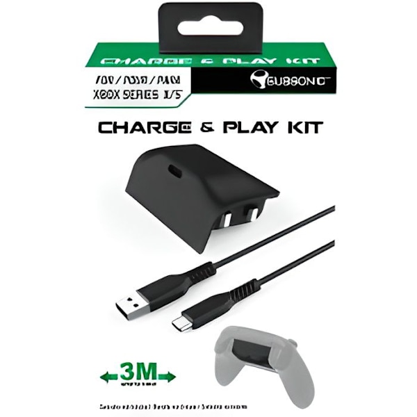 Laddningskit - Subsonic - Xbox Series X - Batteri 800 mAh - USB C-kabel 3m Svart