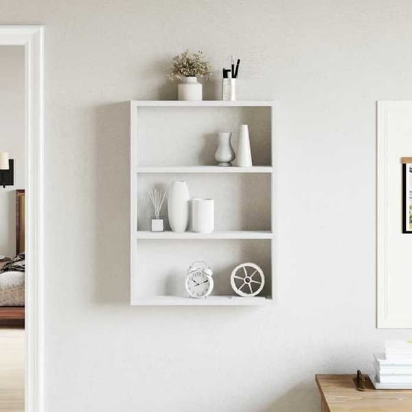 vidaXL Väggregal vit 43x9x60 cm ingenjörsträ 860049