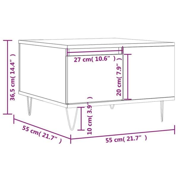 vidaXL Soffbord Vit 55x55x36,5 cm Konstruerat trä 830756