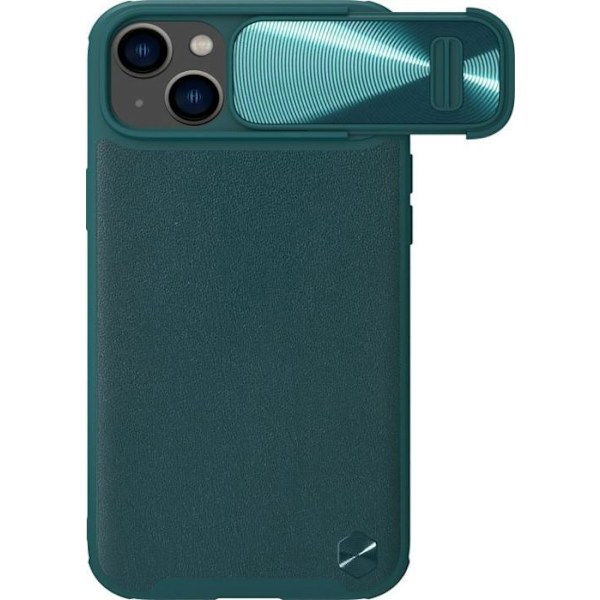 Nillkin - NLK904 - CamShield Läder S Fodral för iPhone 14 med grön kameraskydd